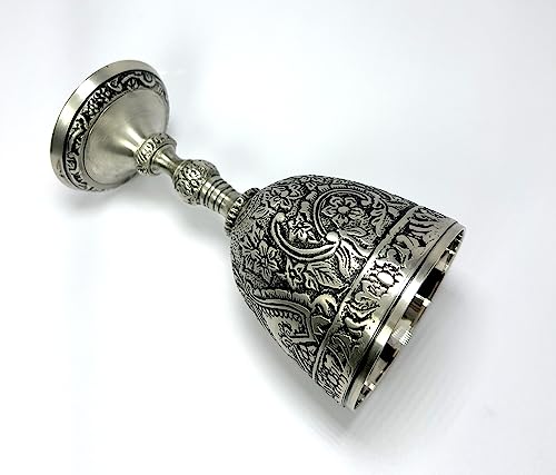 Morcomart Elegant Brass Goblet Handmade Antique Brass Goblet Ornate Brass Goblet Chalice (Pack Of 1) #TOP3