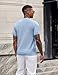 COOFANDY Mens T Shirts Casual Stylish Short Sleeve Dress Shirts Crewneck Knit Sweatshirts, Light Blue