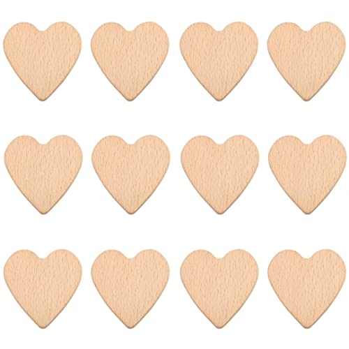 Set mit 12 Holz-Schubladengriffen, Frolahouse Schrankzug, Massivholz, Herz,...