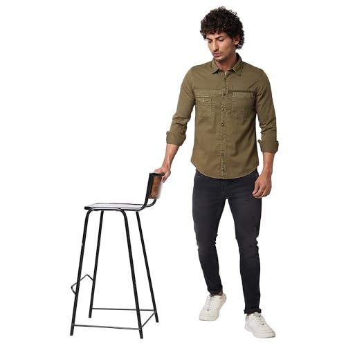 Image of Spykar Men's Regular Fit N /A Full Sleeve Printed Casual Shirts