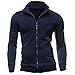 MORCHAN Hommes Automne Hiver Loisirs Sports Cardigan Zipper Sweat-Shirts Hauts Manteau Veste(XXX-Large,Marine)