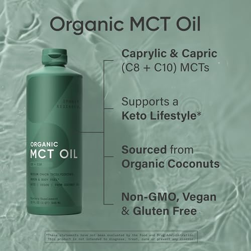 image for Sports Research Organic MCT Oil - Keto & Vegan MCTs C8, C10 from Cocon