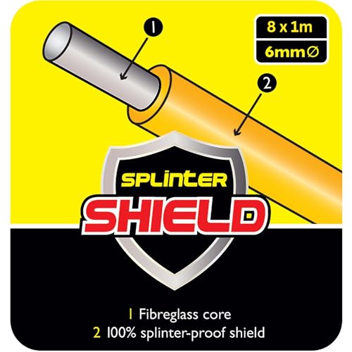 C.K MightyRods Pro 12m Kabelstangen Super Set, 4 Flexibilitäten Einziehstangen, 100% Splitterfrei Glasfaser Harz Elektrische Kabelziehhilfe, Elektroinstallation, Kabeleinziehhilfe Elektriker, CK T5422