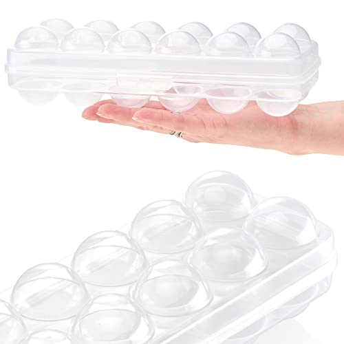 Miniatura 5 de COM-FOUR® 2x Caja de huevos para 12 huevos - Almacenamiento de huevos - Contenedor de huevos para la nevera - Soporte de huevos para huevos fresco