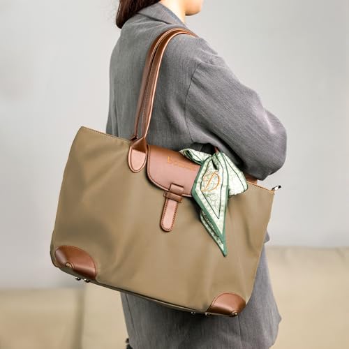 Bolso tote grande impermeable personalizable CALLIE con cinta bordada con inicial y nombre, bolso de hombro para mujer miniatura 3