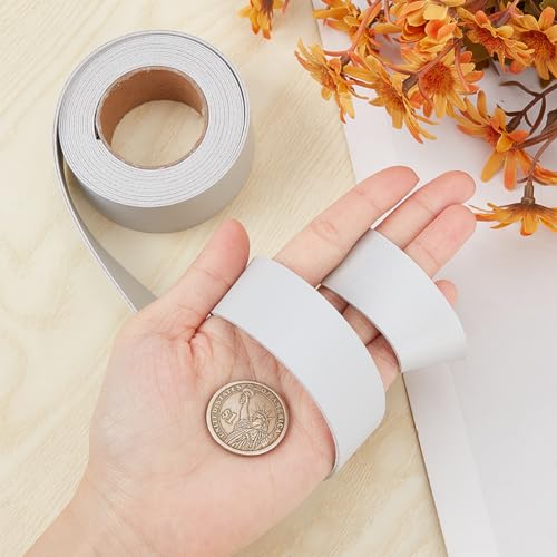 GORGECRAFT 25mm Wide Flat Leather Cord 200cm Long Double-Sided Lychee Pattern Leather Strips Imitation Leather Strap Strings for DIY Craft Projects Belt Jewelry Making Tooling Workshop - Image 3