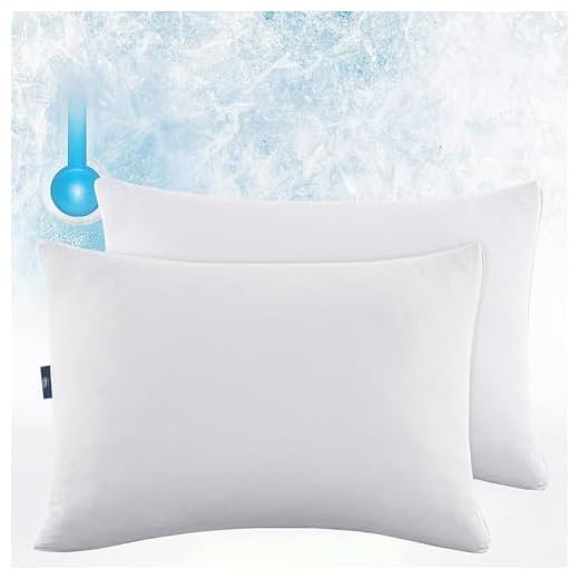 Serta Power Chill Cooling Medium/Firm Down Alternative Bed Pillows for Side, Stomach or Back Sleepers (2 Pack), Queen, White