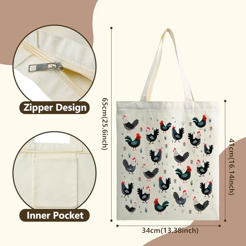 Bolso tote de lona LIAODUNUS con gráficos de animales para mujeres, bolsa de algodón para compras y trabajo miniatura 4