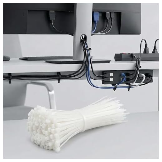 Zip Ties set 200 PCS Cable Ties Heavy Duty Plastic Wire Ties Black Small Zip Tie Wraps Assortment Cord Management for Home, Gardening, White
