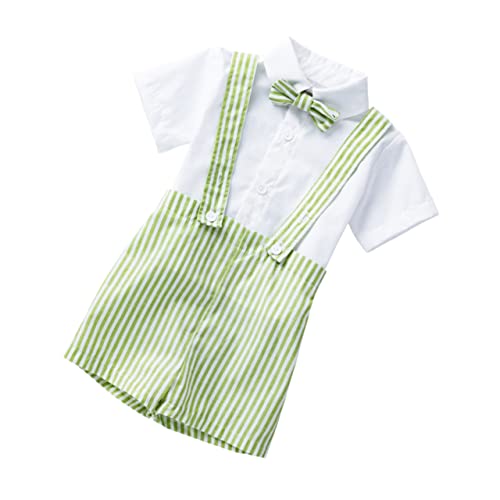 Ipetboom Baby Suit for Boys Gentleman Outfit Short Sleeve Shirt 7/8 Pants Toddler Boy Outfits Perfect for Birthday Party Photography