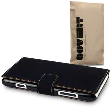 NOKIA LUMIA 820 LOW PROFILE COVERT BRANDED PU LEATHER WALLET CASE - BLACK