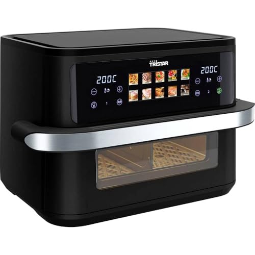 TRISTAR Fritteuse mit Doppelzone, digitales Display, 10 Programme, antihaftbeschichtet, Temperaturregelung 80-200°C, Timer 60 min, 2800 W, Schwarz Fr -9078