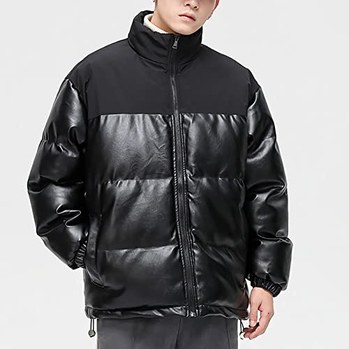 Jaqueta masculina metálica metálica brilhante curta bomber alternativa casaco inverno com zíper alte