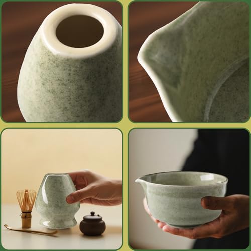 Matcha Set - Matcha Tea Set 5 stück Matcha Set für Einsteiger mit Matcha-Besen Matcha Filtersieb Matcha-Schale mit Ausgießer Chasen und Matcha Löffel Geschenk für Matcha-Liebhaber Teeliebhaber