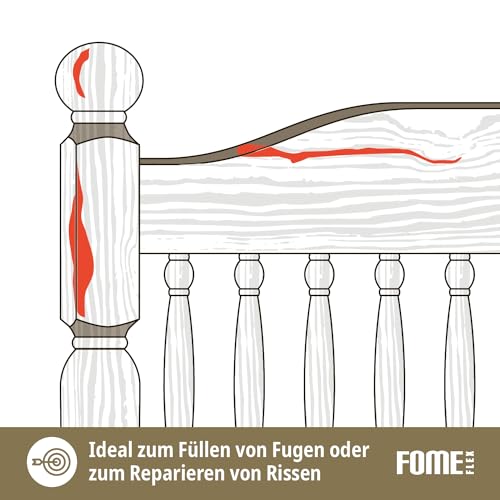 FOME FLEX Parkett-Fugenfüller Eiche für Holzböden, Parkett & Laminat – Elastischer Acryl-Dichtstoff für dauerhafte Fugen & überstreichbar zum Füllen von Rissen, Spalten und Fußböden im Innenbereich