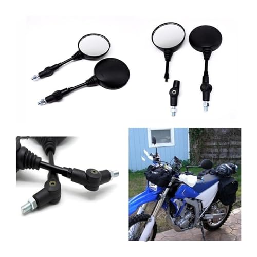 Espejo retrovisor de motocicleta anticaída redondo para evitar roturas al aparcar 2