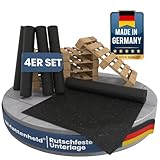 Antirutschmatte Ladungssicherung 4er Set 120x80x0,3 cm | Rutschhemmende & genormte Gummigranulatmatte | Ideale Sicherung von Ware im LKW, Anhänger & Kofferraum | Universal Bautenschutzmatte 3mm