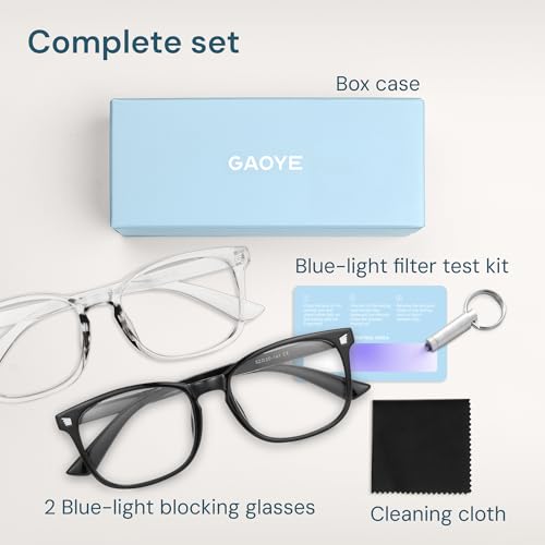 Blue Light Blocking Glasses - Fashion Square Eyeglasses, Anti UV Ray Computer Gaming Glasses Blue Blockers for Women/Men - Image 8