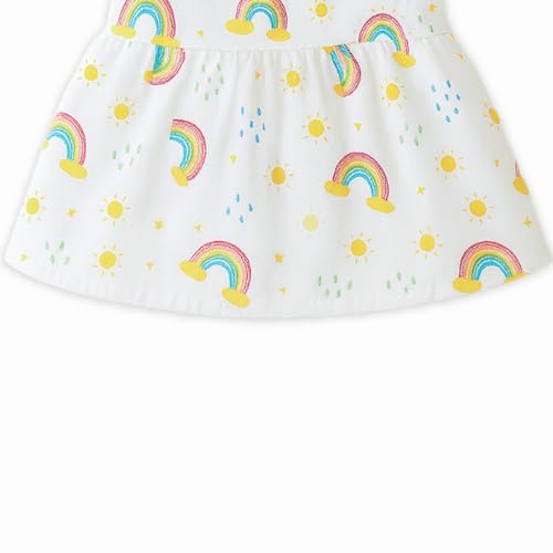 Image of Kidbea Cotton Baby Dress for Girls | Soft Sleeveless Summer Dress for Girl | Cute Printed Newborn Baby Muslin Frocks with Tie-Up Closure
