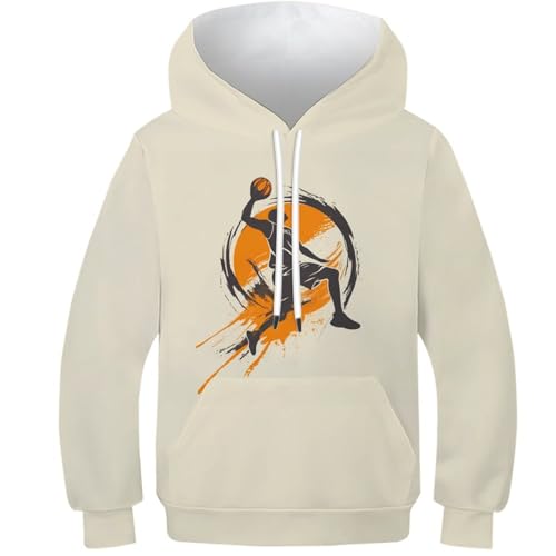 Basket-ball à capuche enfants : fini le froid avec ce sweat imprimé 10-12Y