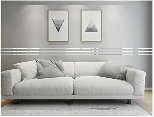 5 Pcs Self-Adhesive Flexible Molding Trim, Vibrant Mirror Like Stickers, Removable Decals Stickers For Wall Frames/Wallpaper Border/Waist Lines(Silver) #TOP1