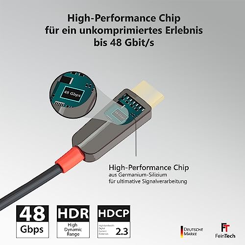 HDMI-Kabel 20m von FeinTech für 8K und 4K Übertragung