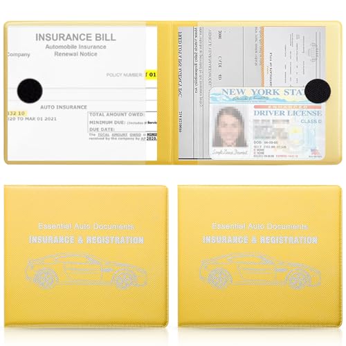 UYYE Car Organizer, 2-Pack Glove Box Documents Holder, Yellow, Waterproof, Classic Style, Space Theme, Unisex-Adults, Vehicle Owners, Drivers