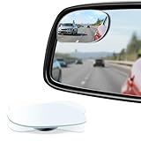 LivTee Blind Spot Mirrors, HD Glass Frameless Convex Rear View Mirrors, Wide Angle Adjustable Stick for Side Mirror, Automotive Exterior Accessories for Car, SUV & Trucks, Pack of 2