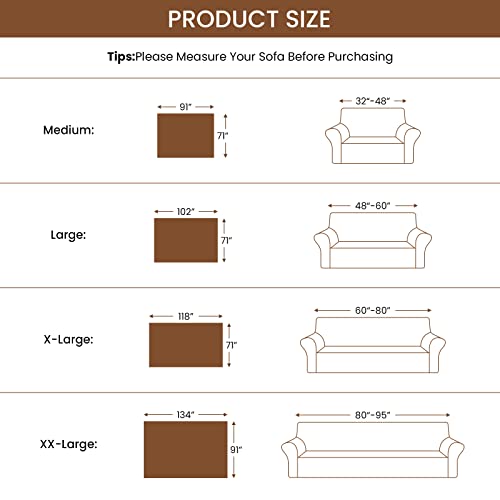 Deep Dream Sectional Covers For 3 Cushion Couch, Sofa Dogs, Geometrical Jacquard Fabric (X-Large, 71" X 118", Dark Grey) #TOP6