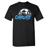 Xtreme Apparrel Charlotte Soccer Skyline Men's Fan T-Shirt (Black Shirt, L)