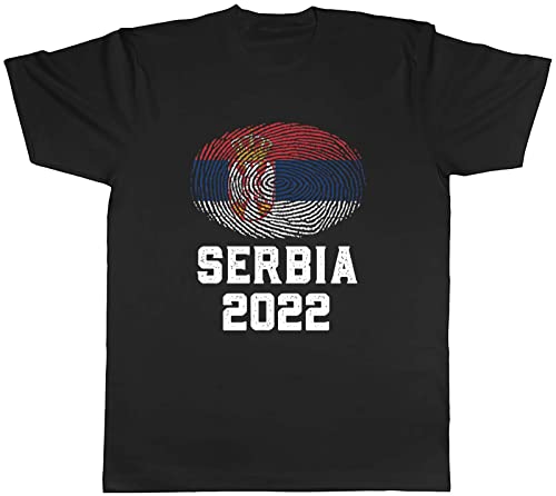 Image of Shopagift Serbia Football World Cup Supporters T-Shirt Gift Black