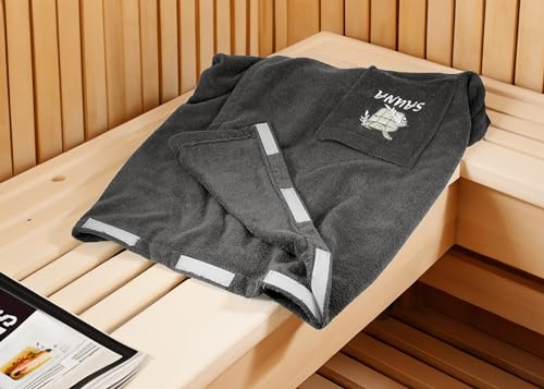 Kilt sauna, da donna, colore grigio, asciugamano