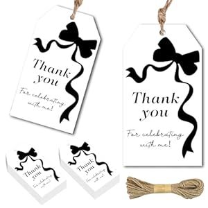 Festiblast 50 Stück Schleifen-Dankeschön-Etiketten K-3535