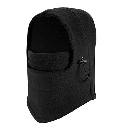 Naiflowers Fashion Unisex Men Winter Warm Outdoors Fleece Scarf Neck Warmer Face Hat Skiing Cycling Hiking Mask Helmet Suit (Black)