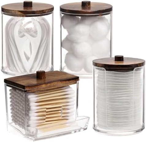 Amazon.com: Tbestmax 4 Pack Qtip Holder Bathroom Set, 10 oz Restroom ...