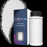 Ceya 3.8oz/ 110g Ultra Fine Glitter Powder Pearl White Glitter 1/128” 0.008” 0.2mm for Slime Epoxy Resin Craft Tumbler Jewelry Nail Art Festival Makeup Scrapbook Painting Wedding Cards