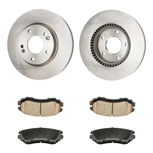 Image of KAX Front Brake Kit, OE Brake Rotors and Ceramic Brake Pads | Fits Hyundai Sonata /Kia Sportage 2005-2010, Kia Soul 2012-2013, Hyundai Tucson 2005-2009, Kia Optima 2006-2010, Hyundai Tiburon 2003-2008