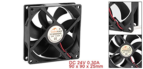 自作のコンピューターファン Amazon | uxcell 冷却ファン DC 24V 0.30A 4000RPM 90x90x25mm 超低音