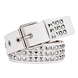 Photo Gallery snceaw cintura borchiata, in metallo punk rock, rivetti con piramide brillante borchiata, per donne e uomini, bianco borchiato, fit pant 31-36 inch Photo Gallery snceaw cintura borchiata, in metallo punk rock, rivetti con piramide brillante borchiata, per donne e uomini, bianco borchiato, fit pant 31-36 inch