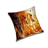 RADANYA Laufendes Pferd Gedruckt Kissenbezug - 16 X 16 Zoll, Golden