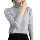 [YUMISS] セーター レディース 10色展開 【超繊細断熱保温素材・首元まであったか・こなれ感満点】ハイネック ニット 暖かい 柔らかい 着回し トップス 秋冬 おしゃれ カジュアル オフィス インナー カットソー (JP, アルファベット, M, ライトグレー)