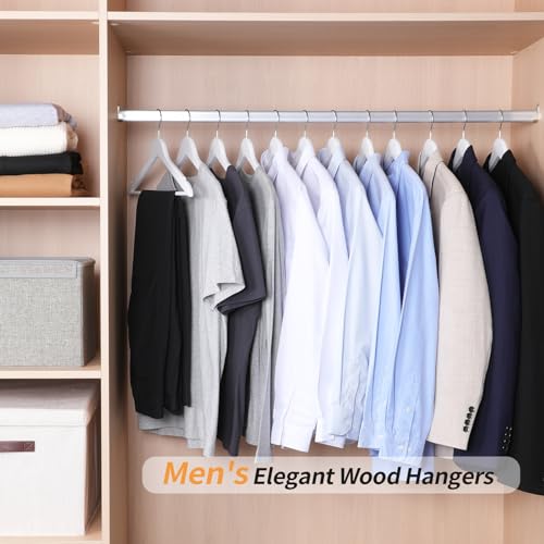 Image of Amazon Basics Durable Wooden Clothes Hangers,White,(Pack of 80)