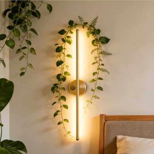 Lámpara de Pared de Aluminio y Silicona con Diseño Lineal Moderno y Sensor Integrado