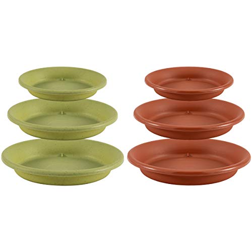 Apipi 6 Pcs Plant Saucer Drip Trays, Home Garden Flower Plant Container Plastic