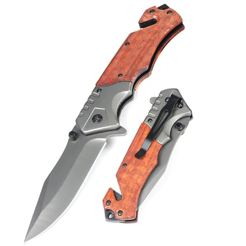 MIMEMY Taschenmesser Klappmesser Jagdmesser, Edelstahl Tragbares Outdoor...