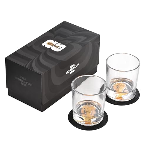 Whiskey Glass & Leather Coaster Set