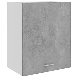 Mogou Hängeschrank, Küchenhängeschränke, Küchenschrank Hängend, Wall Cabinet, Oberschrank, Wandschrank Küche, Betongrau 50x31x60 cm Spanplatte