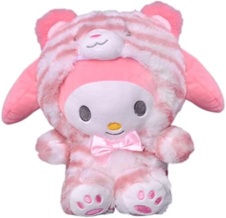 Veakeqe My Melody Plush Toys, 9 inch Kuromi Plush Dolls, Cartoon Soft Stuffed Animals, My Melody Cinnamoroll Cute Anime Plush Figure Toy, Girl Birthday Gift for Kids Children Fans (Pink)