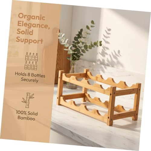 Soporte de vino de madera doble capa 45X23.5CM miniatura 3