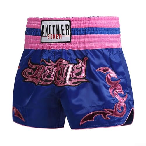 Unisex Boxing Shorts for MMA Muay Thai Training Trunks, Lightweight Breathable Fitness Workout Shorts with Elastic Waistband, Adult Martial Arts Shorts(L)(No. 74)
